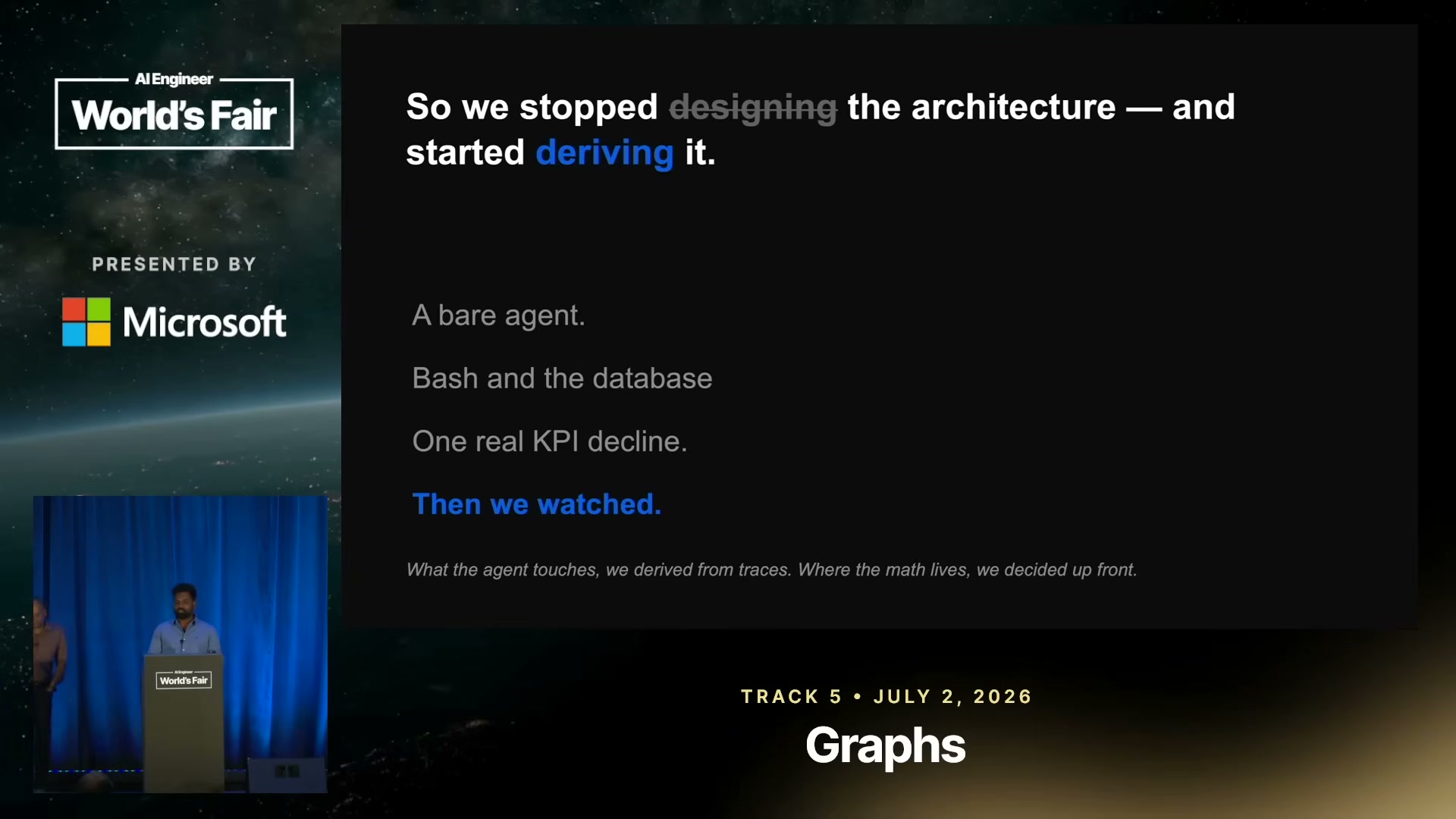 So we stopped designing the architecture — and started deriving it