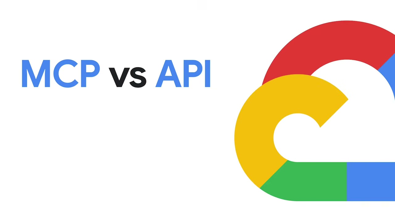 MCP vs API 标题页，带 Google Cloud logo